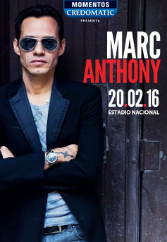 Concierto de Marc Anthony en San José, Costa Rica, Sábado, 20 de febrero de 2016