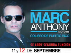 Concierto de Marc Anthony en San Juan, Puerto Rico, Sábado, 12 de septiembre de 2015