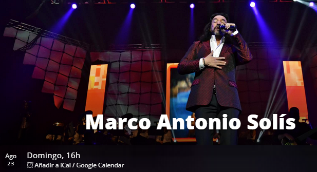 Concierto de Marco Antonio Solís en Fort Lauderdale, Florida, Estados Unidos, Domingo, 23 de agosto de 2015