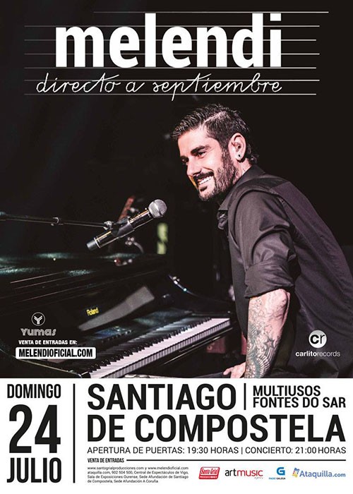 Concierto de Melendi en Santiago de Compostela, España, Domingo, 24 de julio de 2016