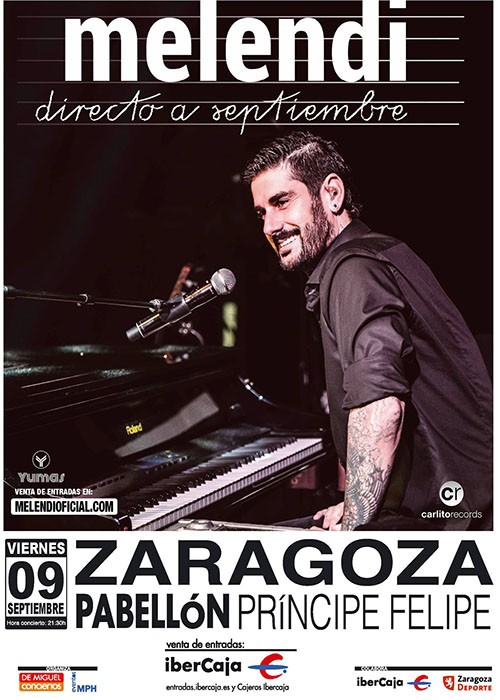 Concierto de Melendi en Zaragoza, Zaragoza, España, Viernes, 09 de septiembre de 2016