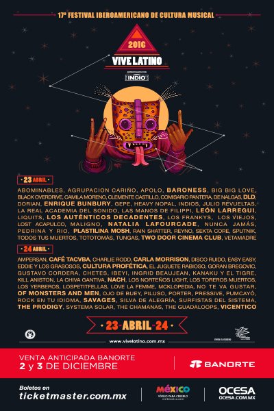 Concierto de Vicentico en Ciudad de México, México, Domingo, 24 de abril de 2016