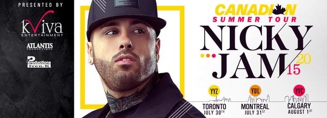 Concierto de Nicky Jam en Calgary, Canadá, Sábado, 01 de agosto de 2015