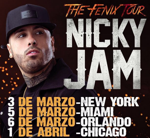 Concierto de Nicky Jam en Miami, Florida, Estados Unidos, Sábado, 05 de marzo de 2016