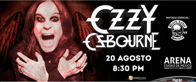 Concierto de Ozzy Osbourne en Ciudad de México, México, Jueves, 20 de agosto de 2015