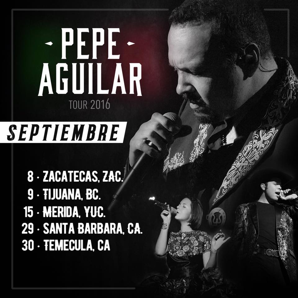 Concierto de Pepe Aguilar en Pala, California, Estados Unidos, Viernes, 30 de septiembre de 2016