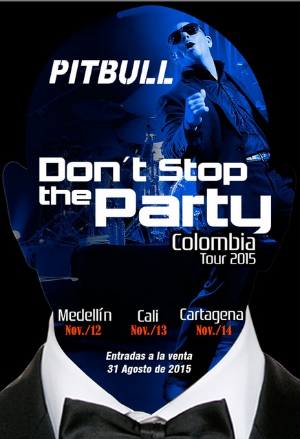 Concierto de Pitbull en Cali, Colombia, Viernes, 13 de noviembre de 2015