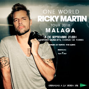 Concierto de Ricky Martin en Málaga, España, Jueves, 08 de septiembre de 2016