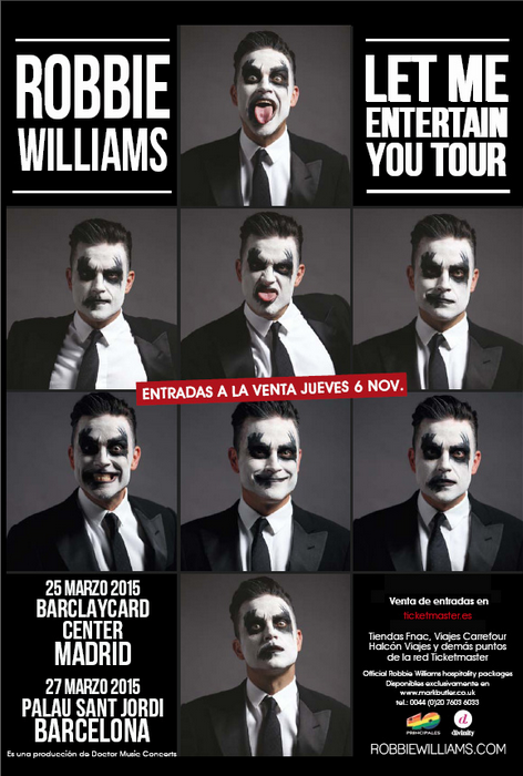 Concierto de Robbie Williams en Barcelona, Barcelona, España, Viernes, 27 de marzo de 2015