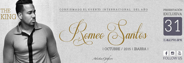Concierto de Romeo Santos en Ibarra, Ecuador, Sábado, 31 de octubre de 2015