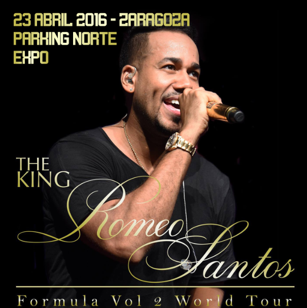 Concierto de Romeo Santos en Zaragoza, España, Viernes, 22 de abril de 2016