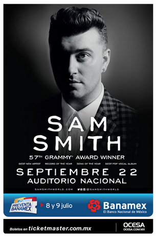 Concierto de Sam Smith en Ciudad de México, México, Martes, 22 de septiembre de 2015