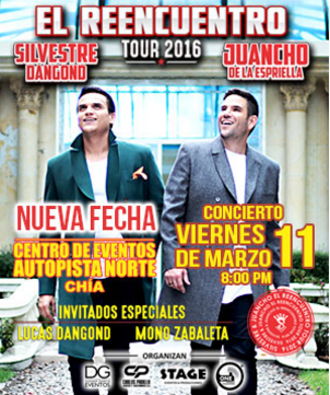 Concierto de Silvestre Dangond en Bogotá, Colombia, Viernes, 11 de marzo de 2016