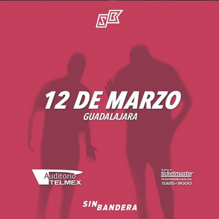 Concierto de Sin Bandera en Zapopan, Jalisco, México, Sábado, 12 de marzo de 2016