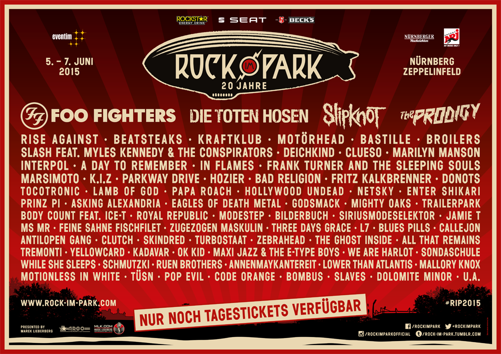 Concierto de Slipknot en Núremberg, Baviera, Alemania, Viernes, 05 de junio de 2015
