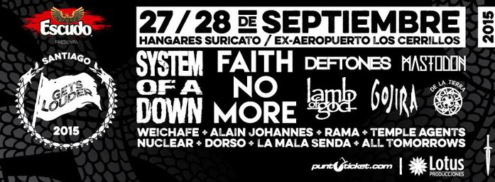 Concierto de System of A Down en Santiago de Chile, Chile, Lunes, 28 de septiembre de 2015