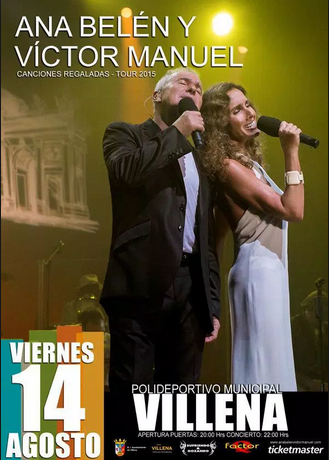 Concierto de Víctor Manuel en Villena, España, Viernes, 14 de agosto de 2015