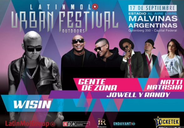 Concierto de Gente de Zona en Mendoza, Argentina, Sábado, 17 de septiembre de 2016