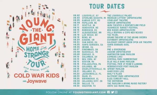 Concierto de Young The Giant                                                                          en Oklahoma City, OK, Estados Unidos, Jueves, 28 de septiembre de 2017