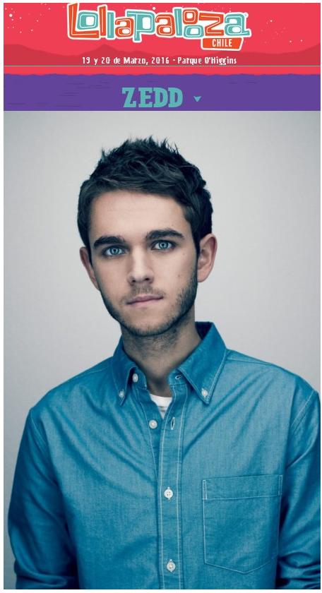 Zedd en el Lollapalooza en Chile 2016 