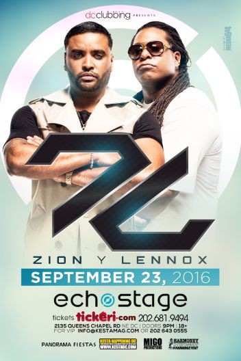 Concierto de Zion en Washington, DC, Estados Unidos, Viernes, 23 de septiembre de 2016