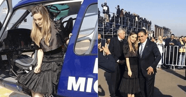 Resultado de imagen para belinda en helicoptero en michoacan