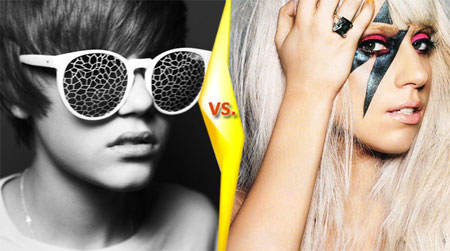 Justin Bieber vs Lady Gaga align=