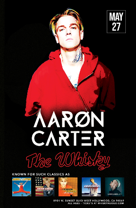 Concierto de Aaron Carter en West Hollywood, California, Estados Unidos, Viernes, 27 de mayo de 2022