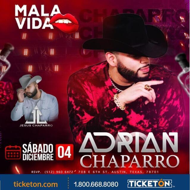 Concierto de Adrián Chaparro en Austin, Texas, Estados Unidos, Sábado, 04 de diciembre de 2021