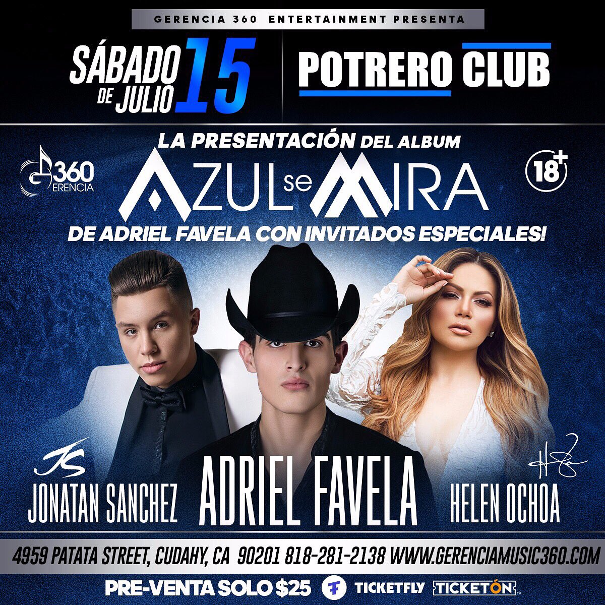 Concierto de Adriel Favela en Cudahy, California, Estados Unidos, Sábado, 15 de julio de 2017