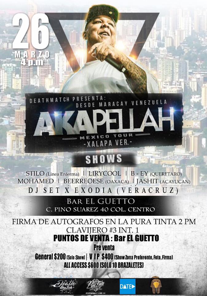 Concierto de Akapellah en Xalapa, Veracruz, México, Domingo, 26 de marzo de 2017