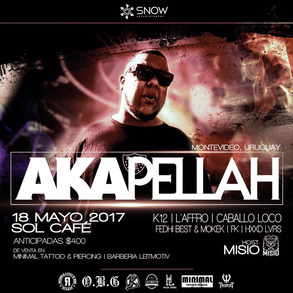 Concierto de Akapellah en Montevideo, Uruguay, Jueves, 18 de mayo de 2017
