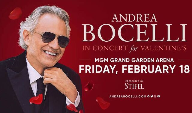 Concierto de Andrea Bocelli, Believe World Tour, en Las Vegas, Nevada, Estados Unidos, Viernes, 18 de febrero de 2022