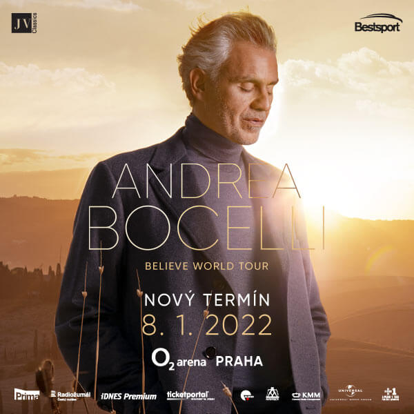 Concierto de Andrea Bocelli, Believe World Tour, en Praga, República Checa, Sábado, 08 de enero de 2022