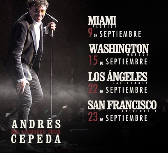 Concierto de Andrés Cepeda en Washington, DC, Estados Unidos, Viernes, 15 de septiembre de 2017