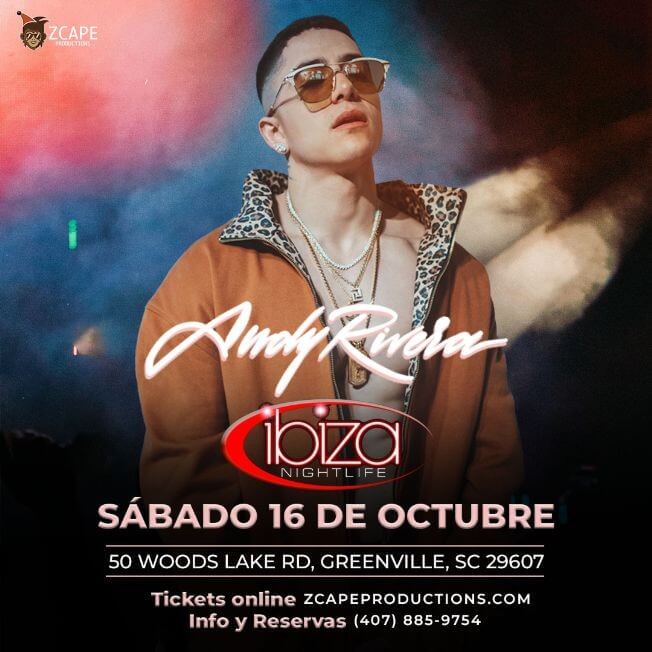 Concierto de Andy Rivera en Greenville, Carolina del Sur, Estados Unidos, Sábado, 16 de octubre de 2021