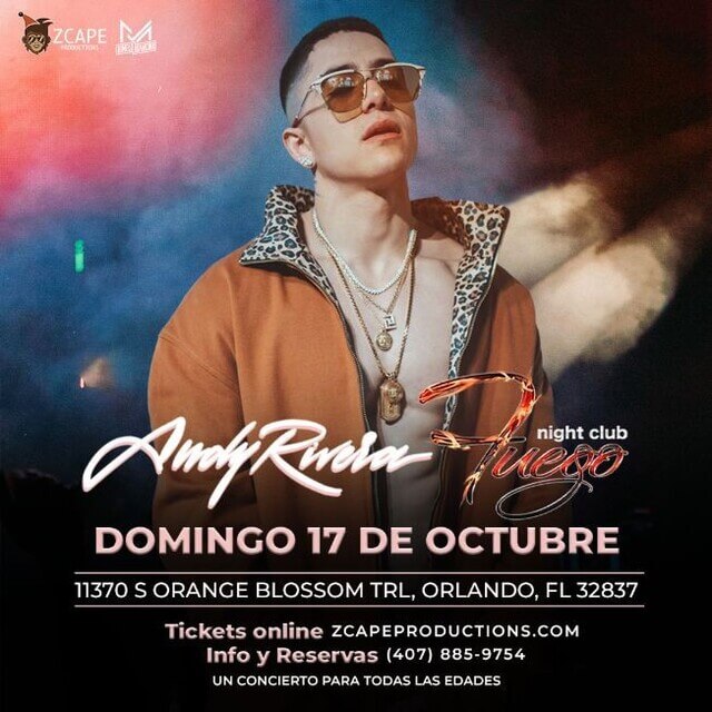 Concierto de Andy Rivera en Orlando, Florida, Estados Unidos, Domingo, 17 de octubre de 2021