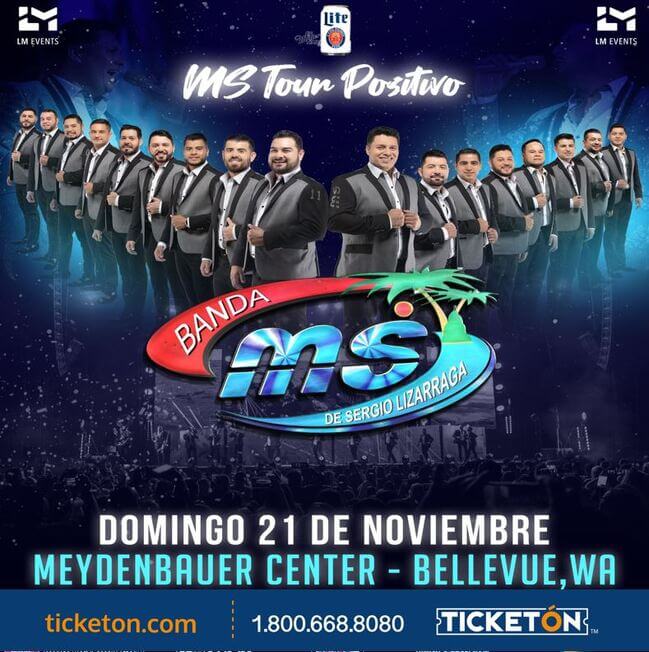 Concierto de Banda MS, Tour Positivo, en Bellevue, Washington, Estados Unidos, Domingo, 21 de noviembre de 2021