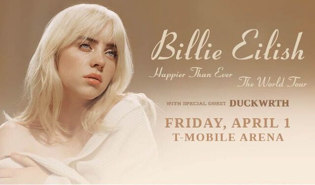 Concierto de Billie Eilish, Happier Than Ever, The World Tour, en Las Vegas, Nevada, Estados Unidos, Viernes, 01 de abril de 2022