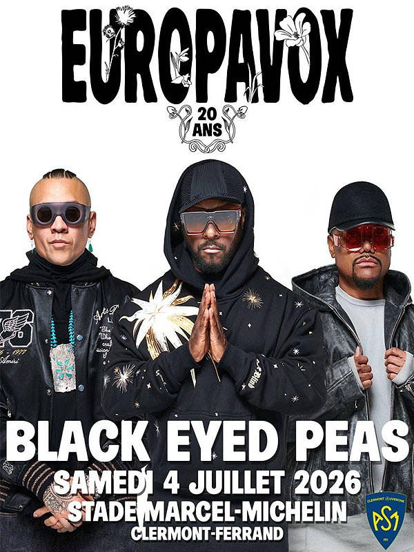 Concierto de Black Eyed Peas en Clermont-Ferrand, Francia, Martes, 07 de julio de 2026