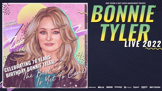 Concierto de Bonnie Tyler, The Best Is Yet to Come, en Aachen, Alemania, Jueves, 21 de abril de 2022