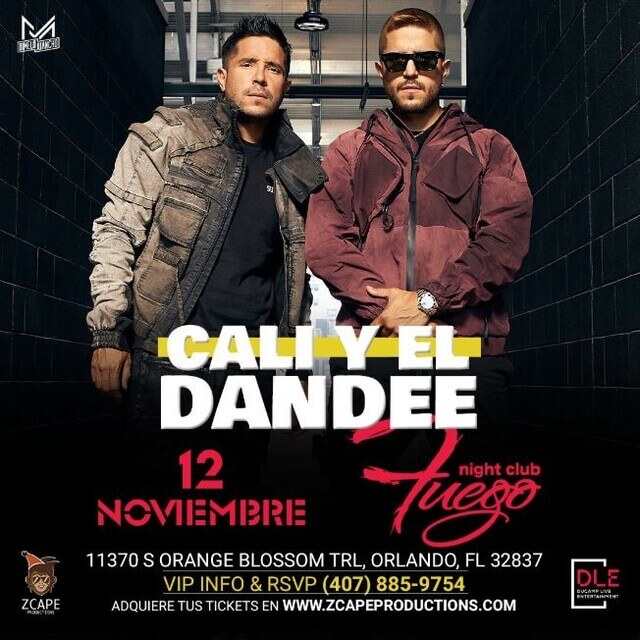 Concierto de Cali y El Dandee en Orlando, Florida, Estados Unidos, Viernes, 12 de noviembre de 2021