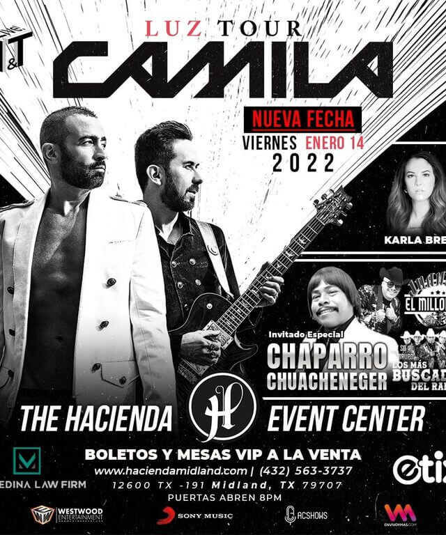 Concierto de Camila, LUZ TOUR, en Midland, Texas, Estados Unidos, Viernes, 14 de enero de 2022