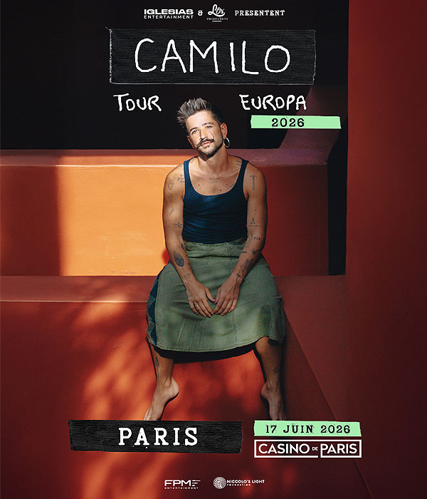 Concierto de Camilo, Tour Europa 2026, en Paris, Francia, Miércoles, 17 de junio de 2026