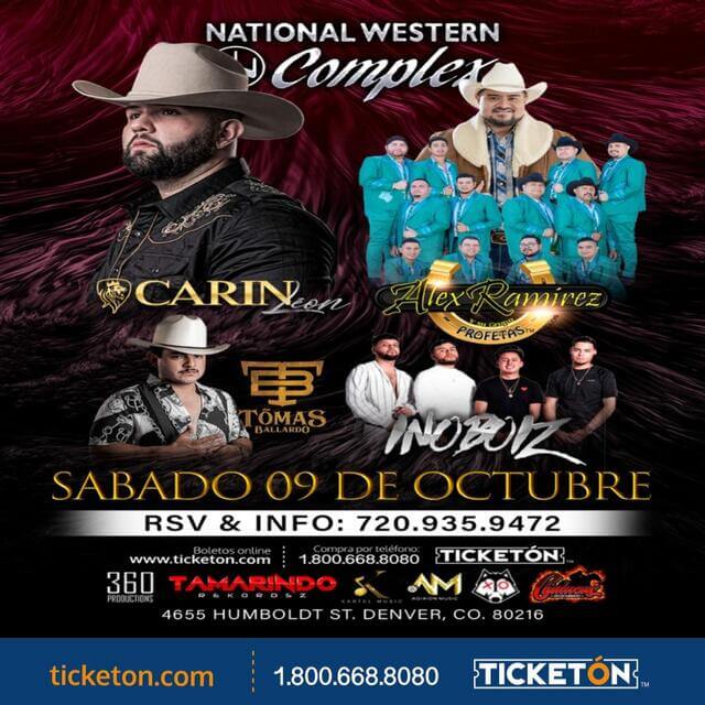 Concierto de Carín León en Denver, Colorado, Estados Unidos, Sábado, 09 de octubre de 2021