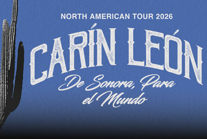 Concierto de Carín León, De Sonora Para El Mundo Tour 2026, en Orlando, Florida, Estados Unidos, Viernes, 26 de junio de 2026