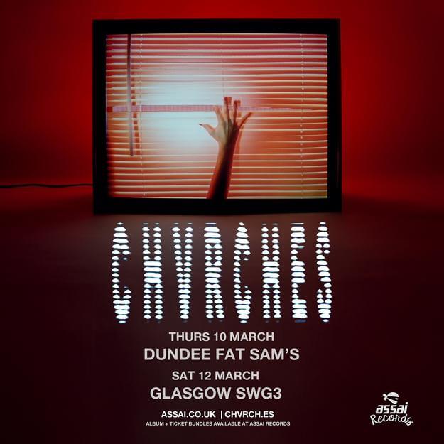 Concierto de Chvrches en Glasgow, Escocia, Sábado, 12 de marzo de 2022