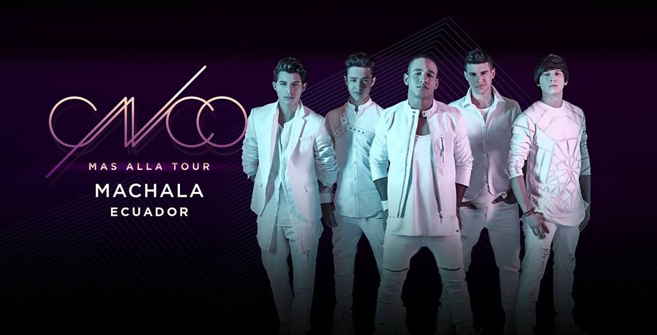 Concierto de CNCO, Más Allá Tour, en Machala, El Oro, Ecuador, Viernes, 17 de marzo de 2017