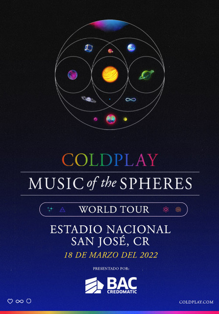 Concierto de Coldplay, Music of the Spheres World Tour, en San José, Costa Rica, Viernes, 18 de marzo de 2022