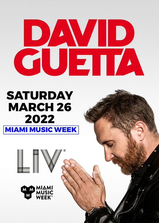 Concierto de David Guetta en Miami Beach, Florida, Estados Unidos, Sábado, 26 de marzo de 2022